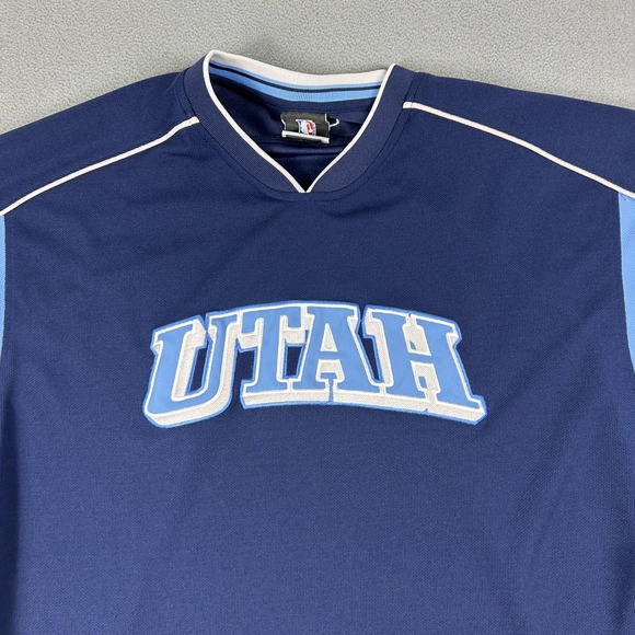 Utah Jazz Shirt Mens‎ Large Navy Blue NBA Basketball Reebok Long Sleeve Pullover - Picture 2 of 9